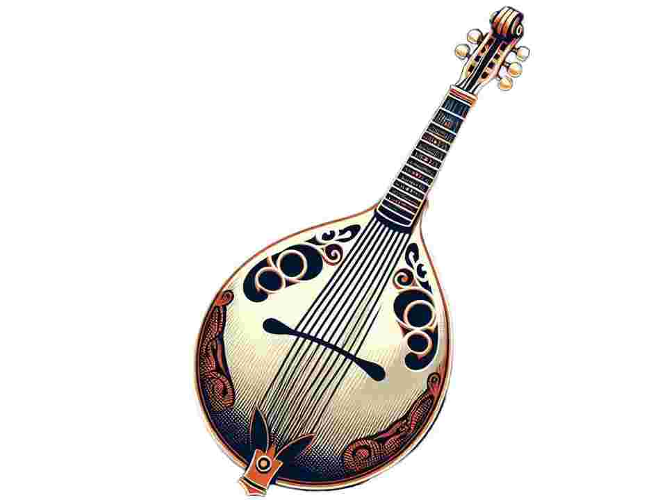 mandolin isolated on white background